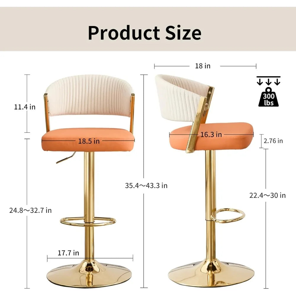 Tongyue Adjustable Swivel Counter Height Bar Stools Set Of 2