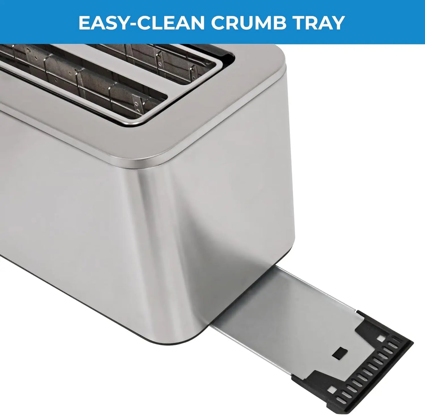 Kenmore 4-Slice Digital Touchscreen Toaster - 900W StainlSteel, Wide Slots 6 Shade Settings, Bread Presets, Countdown Timer