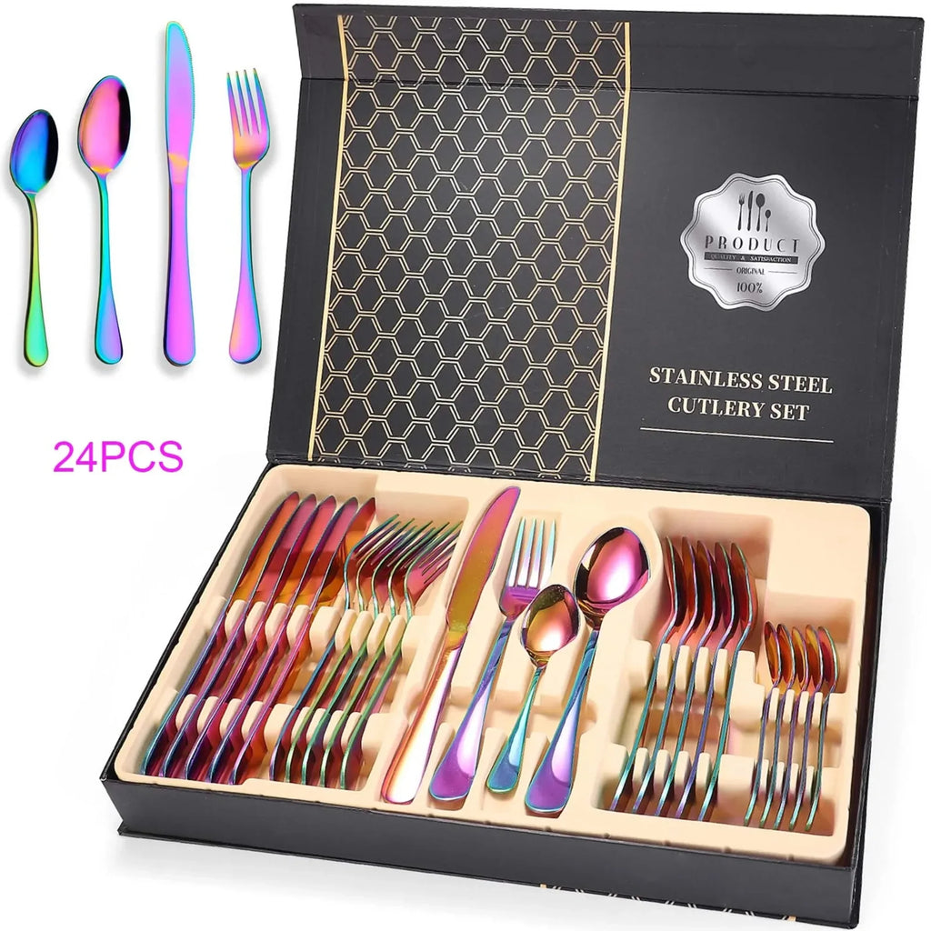 Stainless Steel 24-Piece Flatware Set Service for 6