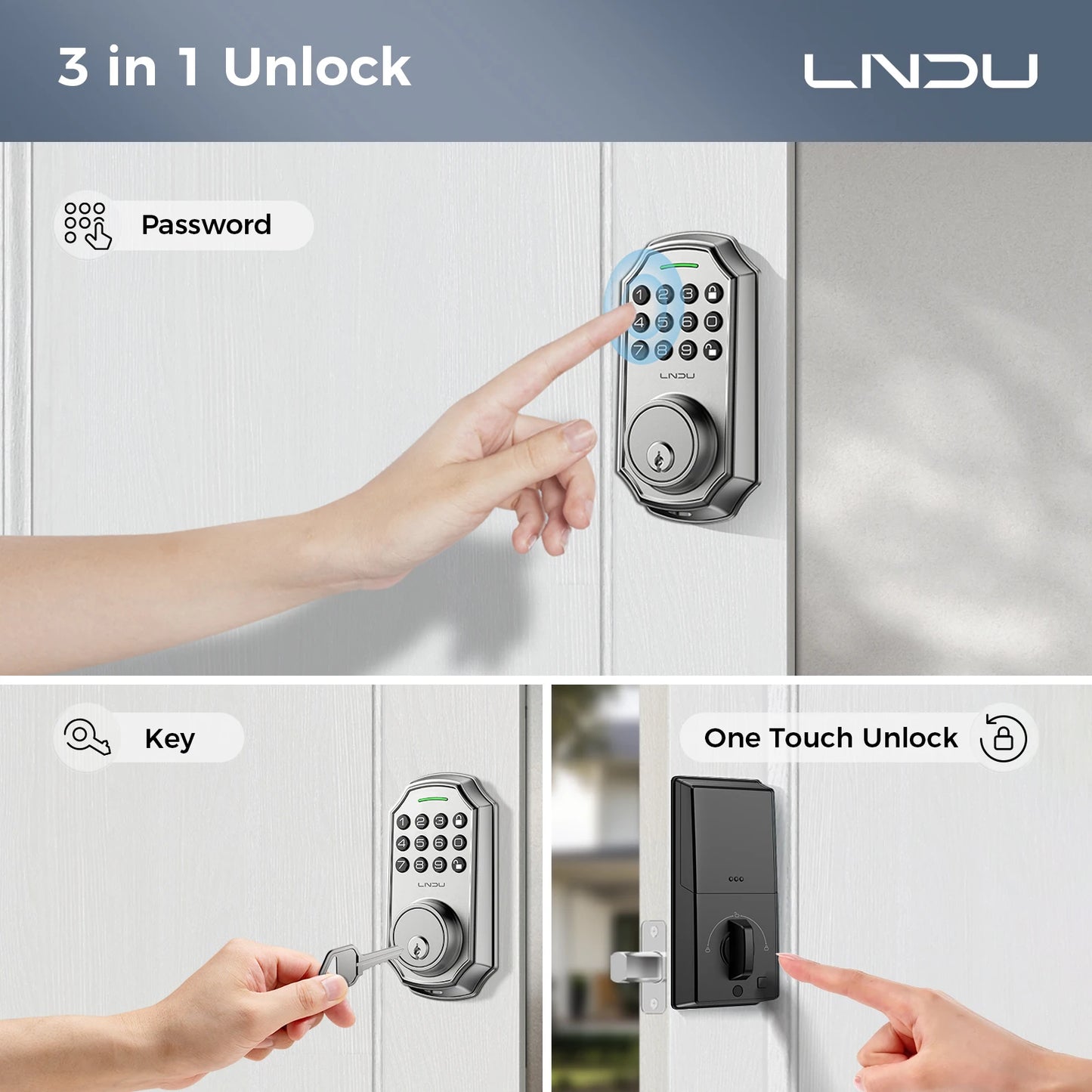 LNDU D180 Smart Lock With Electronic Keypad Deadbolt