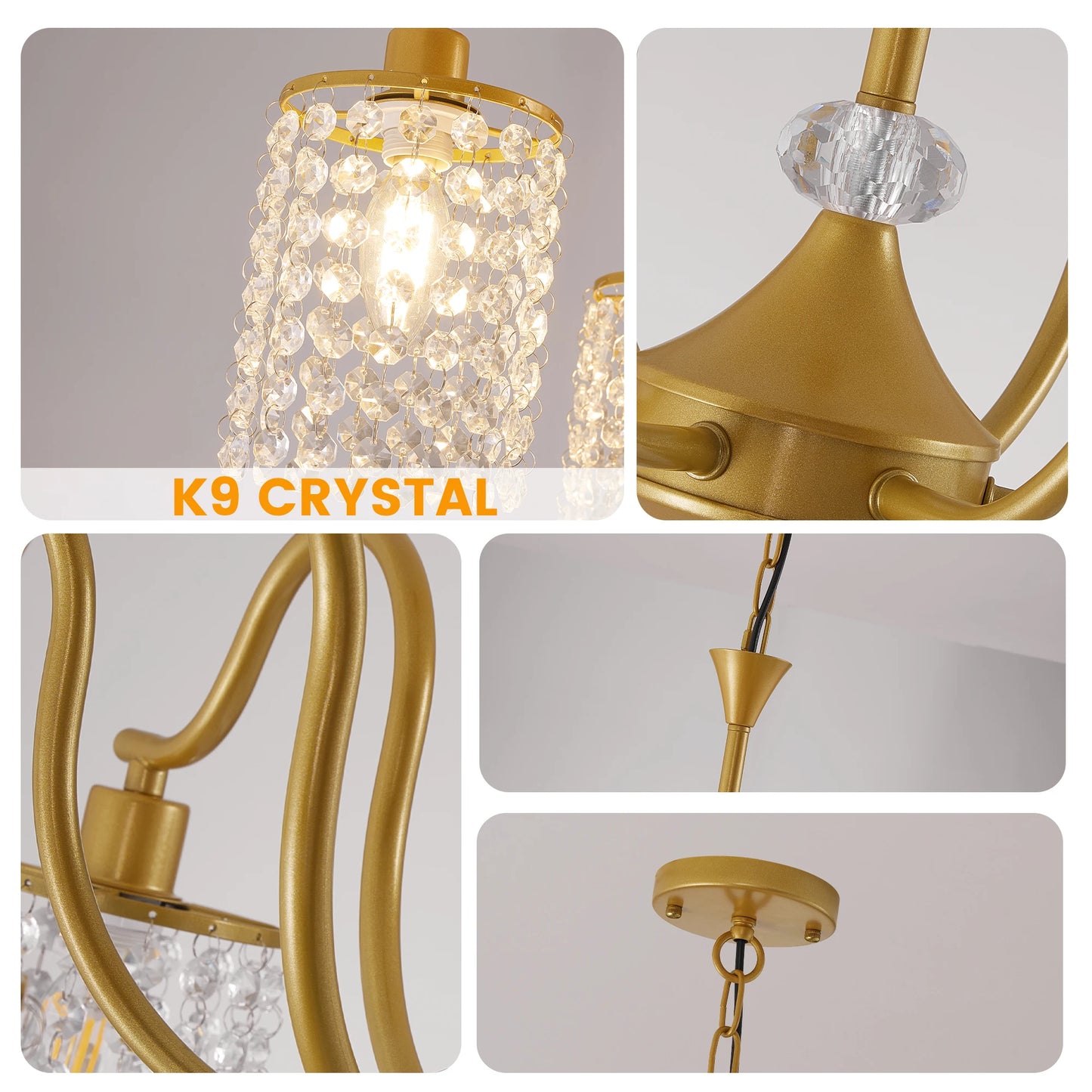 Long K9 Crystal Ceiling Chandelier For Kitchen Table Living Dining Room Bedroom Gold Crystal Branch Hanging Chandelier Lights