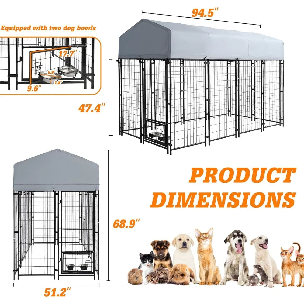 DAFIFY Heavy Duty Large Dog Kennel Playpen With UV Roof