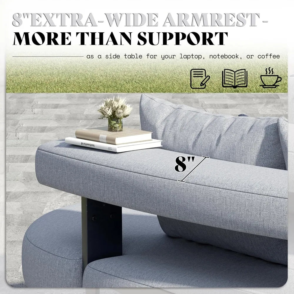 10-Seat Aluminum Outdoor Patio Furniture Set With Modular Curved Conversation All Weather Cushions