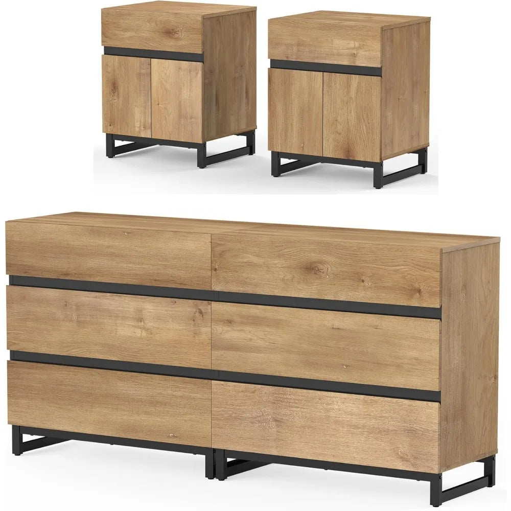 MKDK Modern Dresser And Nightstand Set With Drawers