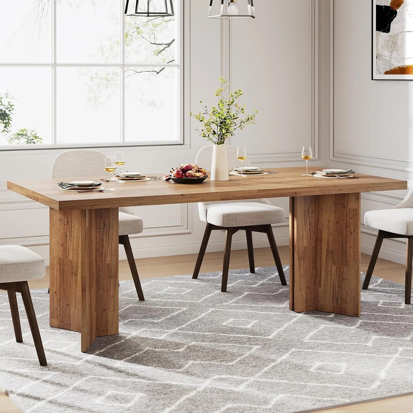 Little Tree Farmhouse Dining Table for Four to Six