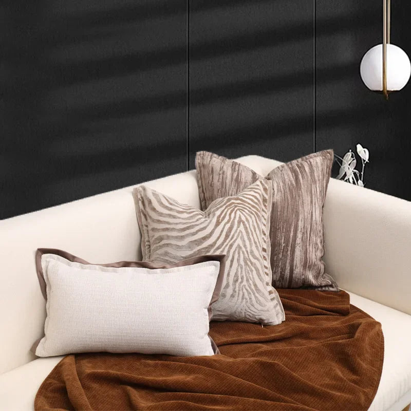 Nordic Style Zebra Print Cushion Cover  Living Room Sofa Pillowcase  Suitable for Home and Hotel Decoration 45x45cm
