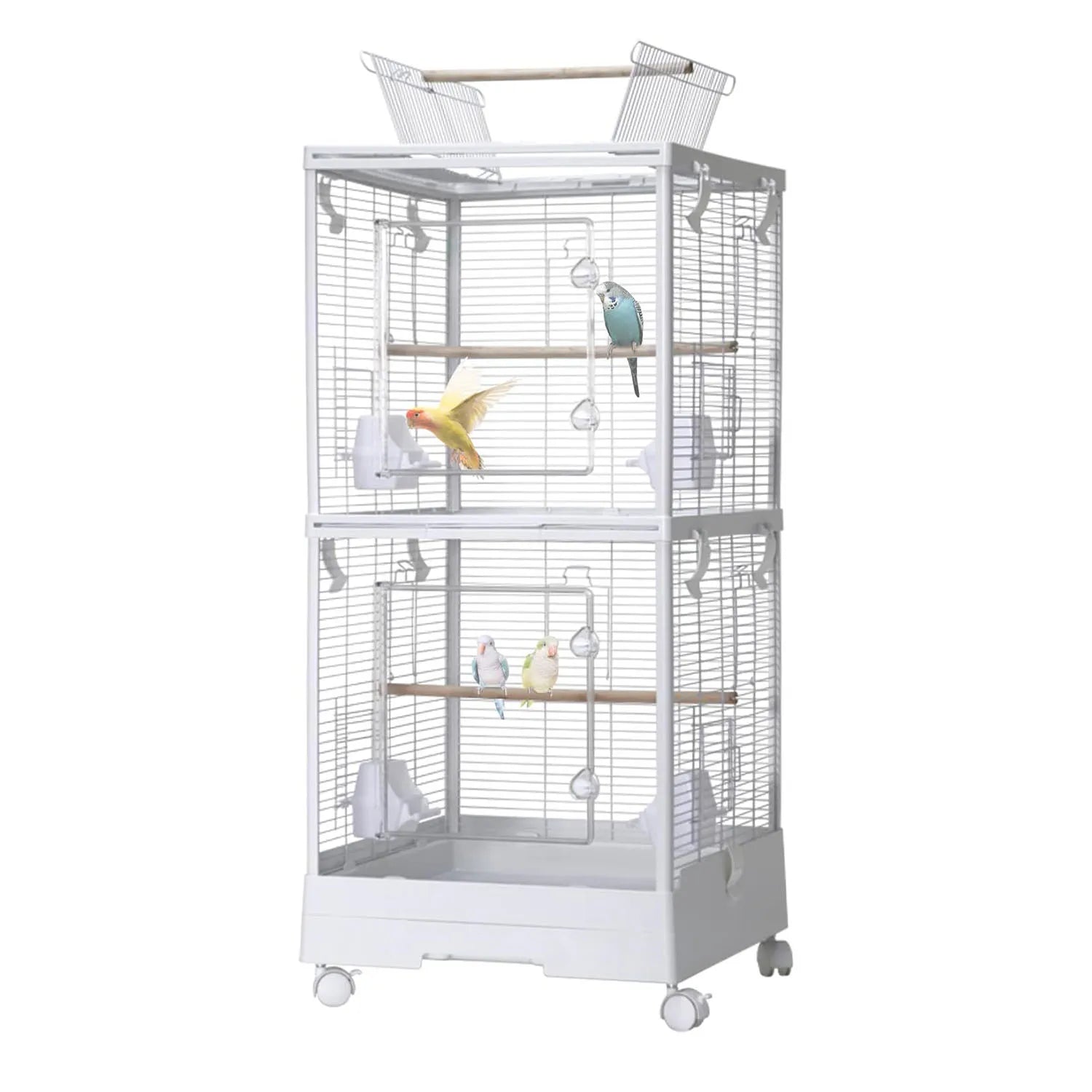 Bird Cage With Rolling Stand for Parrots and Finches