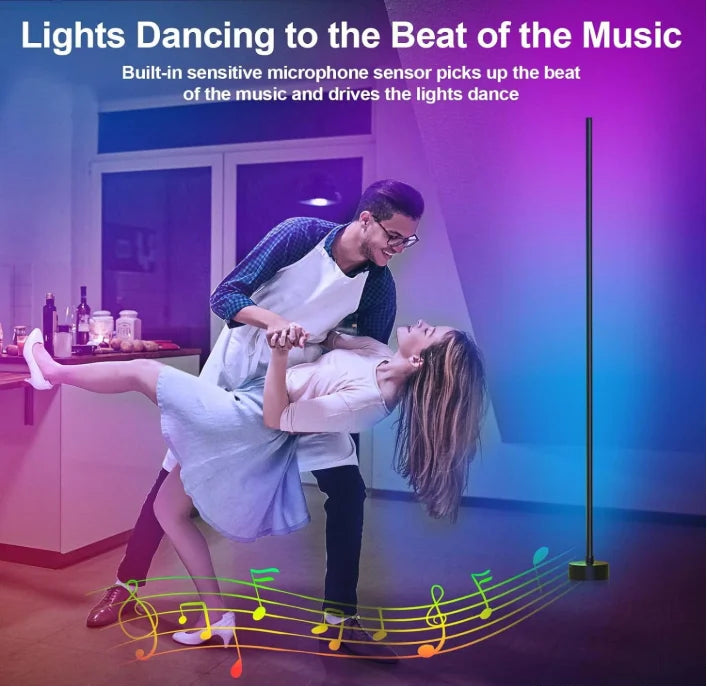 Led Floor Lamp With Changing Lights For Living Room Mood