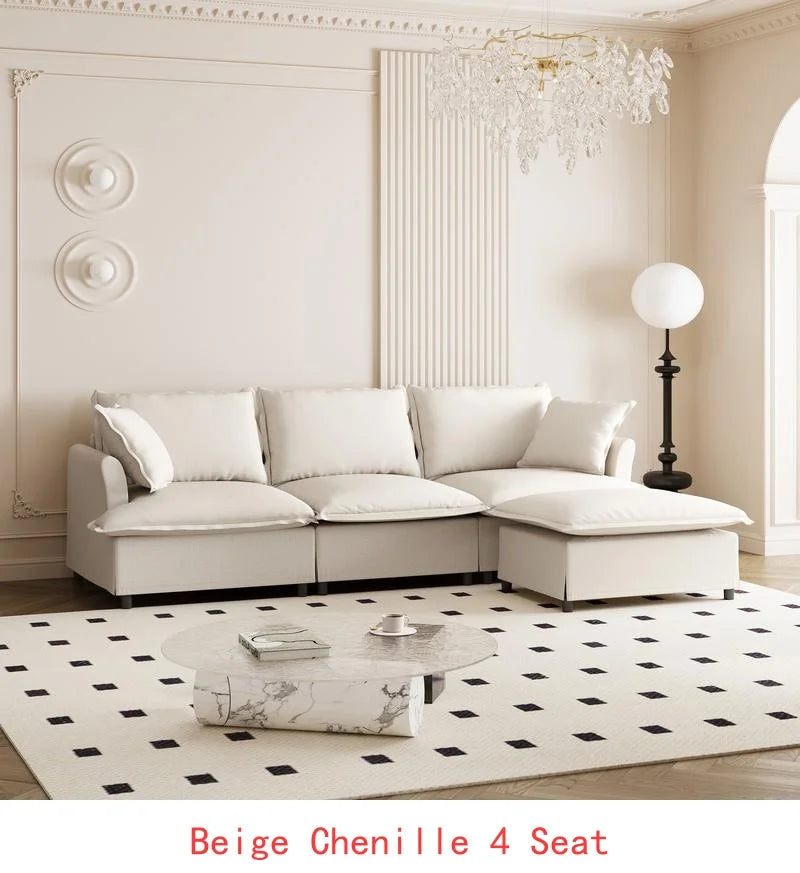 CN Sichuan Chenille Sofa Set With Throw Pillows Living Room