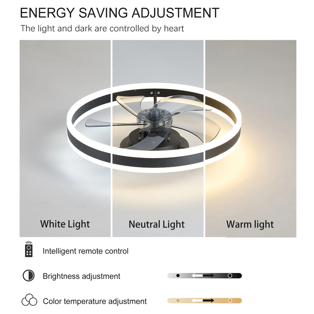 LED Ceiling Fan Fandelier with App and Remote Control