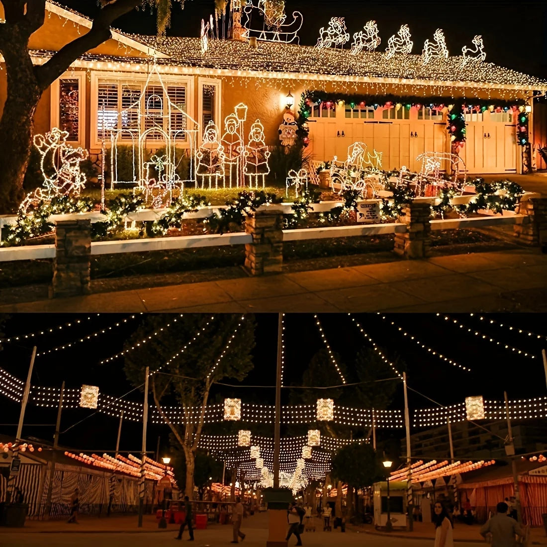 Solar String Lights 4-Pack 160ft 400 LEDs Outdoor Fairy Lights 8 Modes IP44