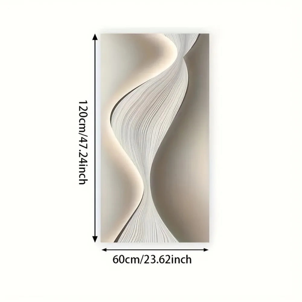 Modern Abstract Silk Canvas Wall Art With Pine Frame