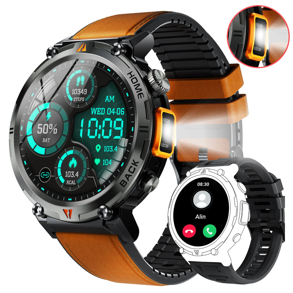 EIGIIS KE3 Smartwatch For Men With Health Monitor And Flashlight